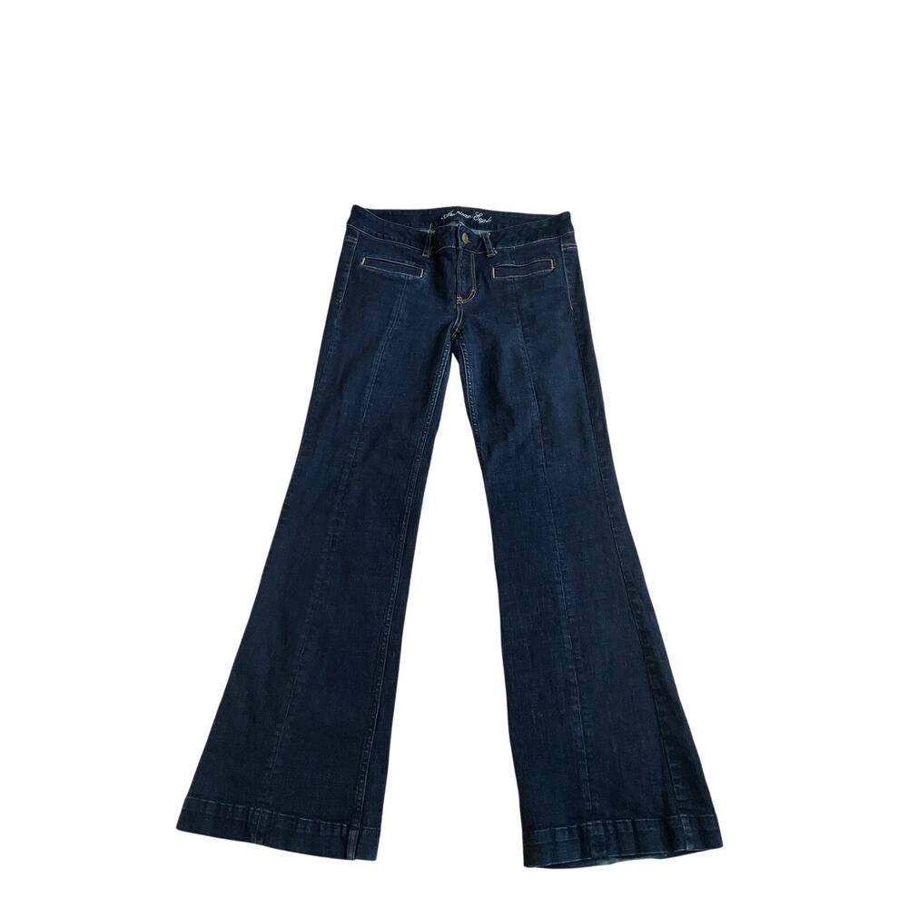 American Eagle Dark Wash Blue Denim Hipster Flare Jeans Size 10